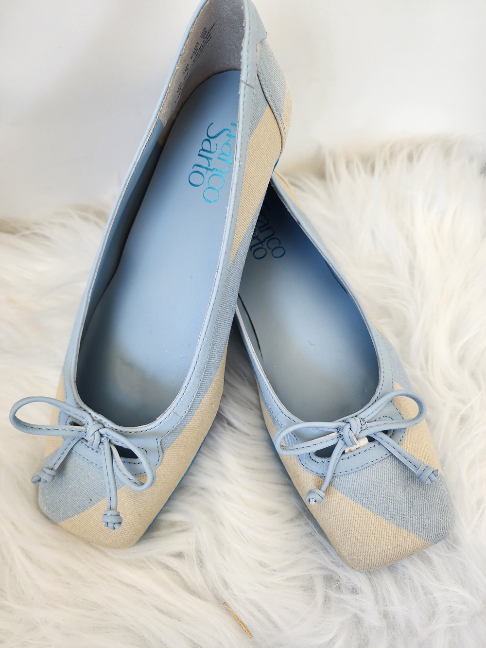 Sarto by Franco Sarto Light Blue & Cream Ballet Flats Size 5M